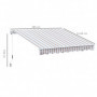 Infällbar Markis 3 x 2,5 m Vit - Beige