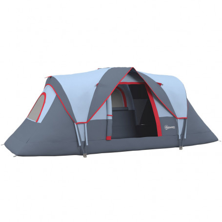 Campingtält för 5-6 vuxna med Lampkrokar 4,55 x 2,3 x 1,8 m Grå