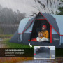 Campingtält för 5-6 vuxna med Lampkrokar 4,55 x 2,3 x 1,8 m Grå