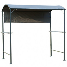 Grill Paviljong med flamskyddat tak svart, 218 x 138 x 216 cm