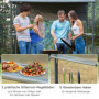 Grill Paviljong med flamskyddat tak svart, 218 x 138 x 216 cm