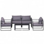 Loungegrupp 4 Delar Grå 138 x 69 x 63 cm