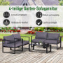 Loungegrupp 4 Delar Grå 138 x 69 x 63 cm