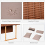Justerbar Solstol 2-sits, Fällbara Bord & Utdragbart Soltak Beige