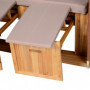 Justerbar Solstol 2-sits, Fällbara Bord & Utdragbart Soltak Beige