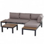 Loungegrupp i Aluminium – 3 delar med Soffbord och Schäslong