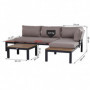 Loungegrupp i Aluminium – 3 delar med Soffbord och Schäslong