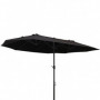Double Parasol med handvev Svart Oval 460 x 270 x 240 cm