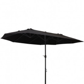 Double Parasol med handvev Svart Oval 460 x 270 x 240 cm