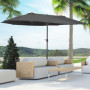 Double Parasol med handvev Svart Oval 460 x 270 x 240 cm
