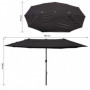 Double Parasol med handvev Svart Oval 460 x 270 x 240 cm