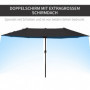 Double Parasol med handvev Svart Oval 460 x 270 x 240 cm