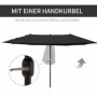 Double Parasol med handvev Svart Oval 460 x 270 x 240 cm