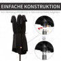 Double Parasol med handvev Svart Oval 460 x 270 x 240 cm