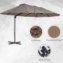 XXL Justerbart Dubbelparasoll 440 x 270 x 250 cm Brun