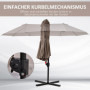 XXL Justerbart Dubbelparasoll 440 x 270 x 250 cm Brun
