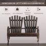 Trädgårdsbänk 2 Sits med Vagnshjul Design Mörkbrun 108 x 66 x 95 cm