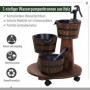 Trä Trädgård Fontän med vattenpump – vintagestil & granträ – 60×60×78 cm