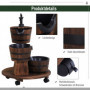 Trä Trädgård Fontän med vattenpump – vintagestil & granträ – 60×60×78 cm