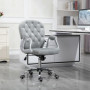 Ergonomisk Kontorsstol med Knappar Sammet Grå