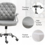 Ergonomisk Kontorsstol med Knappar Sammet Grå