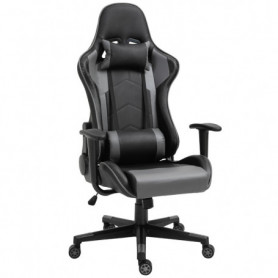 Ergonomisk Gaming Stol Konstläder Svart Grå