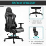 Ergonomisk Gaming Stol Konstläder Svart Grå