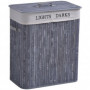 Tvättkorg 2-fack Tvättbar Påse 100L Grå Bambu
