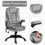 Ergonomisk Kontorsstol med Massage & Värmefunktion Ljusgrå