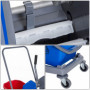 Svabbvagn med 2 Hinkar 4 lättgående hjul Metall+PP Blå+Röd 73 × 45 × 92 cm
