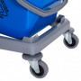 Svabbvagn med 2 Hinkar 4 lättgående hjul Metall+PP Blå+Röd 73 × 45 × 92 cm