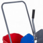 Svabbvagn med 2 Hinkar 4 lättgående hjul Metall+PP Blå+Röd 73 × 45 × 92 cm
