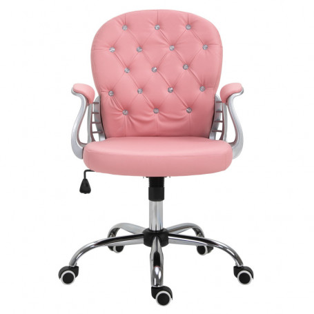 Ergonomisk Kontorsstol med Knappar Sammet Rosa