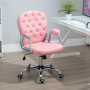 Ergonomisk Kontorsstol med Knappar Sammet Rosa