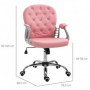 Ergonomisk Kontorsstol med Knappar Sammet Rosa