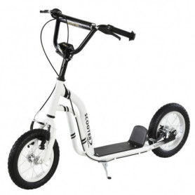 Sparkcykel - Skoter med Luftgummi Däck Ø30 cm Vit 85 - 95 (H) cm