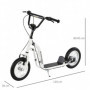 Sparkcykel - Skoter med Luftgummi Däck Ø30 cm Vit 85 - 95 (H) cm