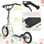 Sparkcykel - Skoter med Luftgummi Däck Ø30 cm Vit 85 - 95 (H) cm