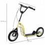 Sparkcykel - Skoter med Luftgummi Däck Ø30 cm Beige 85 - 95 (H) cm