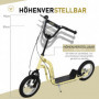 Sparkcykel - Skoter med Luftgummi Däck Ø30 cm Beige 85 - 95 (H) cm
