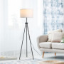 Golvlampa Stål Tripod Svart Vit 37 x 37 x 152 cm