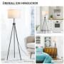 Golvlampa Stål Tripod Svart Vit 37 x 37 x 152 cm