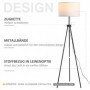 Golvlampa Stål Tripod Svart Vit 37 x 37 x 152 cm