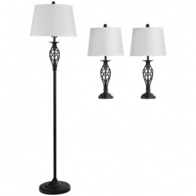 Golvlampa med 2 Bordslampor Set – Vintage Metall – Ø38×158 cm / Ø30...
