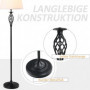 Golvlampa med 2 Bordslampa Set Vintage Svart Vit