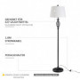 Golvlampa med 2 Bordslampa Set Vintage Svart Vit