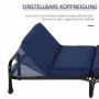 Hopfällbar Gästsäng Blå med Justerbar Rygg 184 x 65 x 26 cm