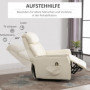 Avslappningsfåtölj med Ståhjälp Funktion Beige Läder