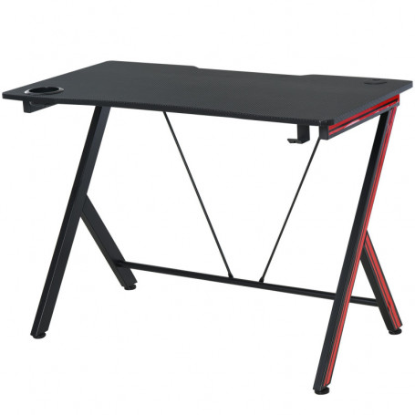 Gaming Skrivbord 105 x 55 x 75 cm Kolfiber Look Svart