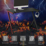 Gaming Skrivbord 105 x 55 x 75 cm Kolfiber Look Svart